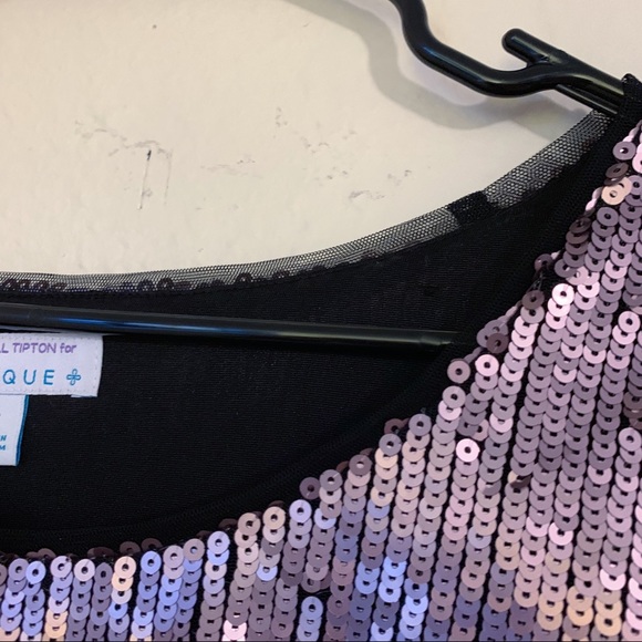 Blush Sequin Crop Top - Picture 2 of 2